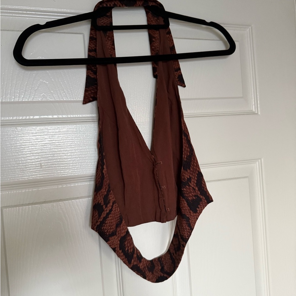 Danielle Bernstein Bella Snakeskin Pattern Halter… - image 4